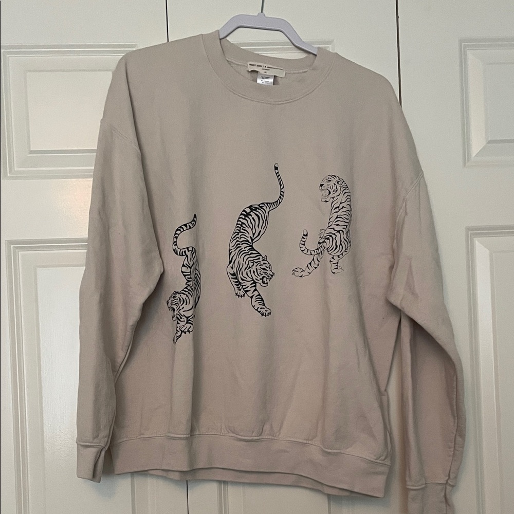 Urban Outfitters Cream Tiger Sweatshirt